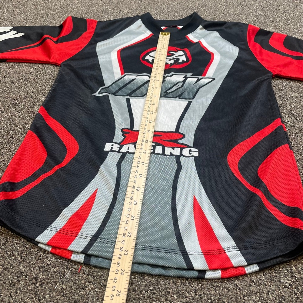MTX Racing Motocross Jersey Long Sleeve Black Red Grey Graphic BMX Y2K Mens S - Picture 4 of 7